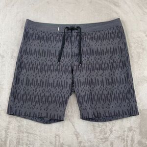 LinkSoul Board Shorts Men 40x9 Charcoal Aztec Geometric Surf Beach‎ Wicking